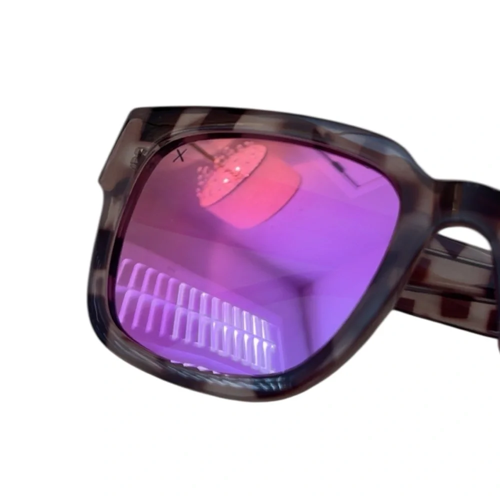 DIFF Brea Tortoise Cream Square Pink‎ Lenses Sunglasses